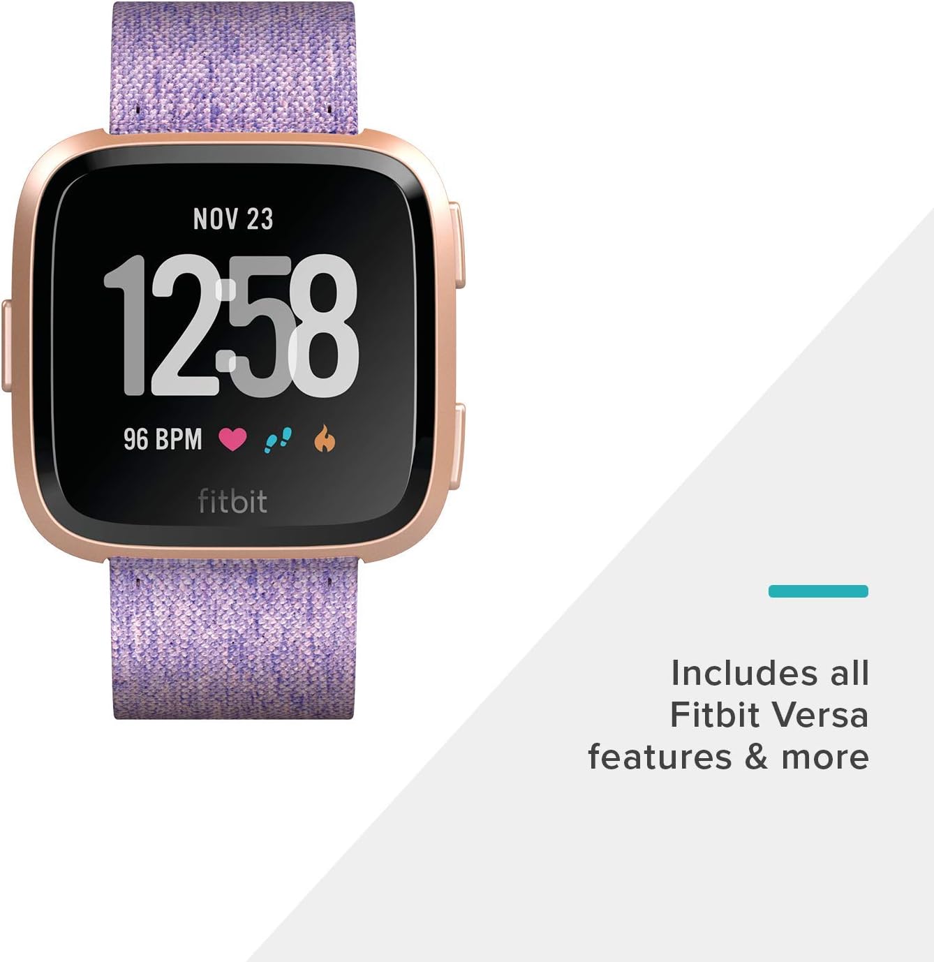 Lavender Rose Gold Smartwatch with Woven Band G40798