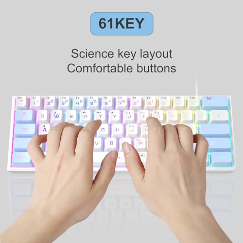 Mini 60% RGB Backlit 61 Key Ultra-Compact Mechanical Feeling Keyboard (Black) A73668