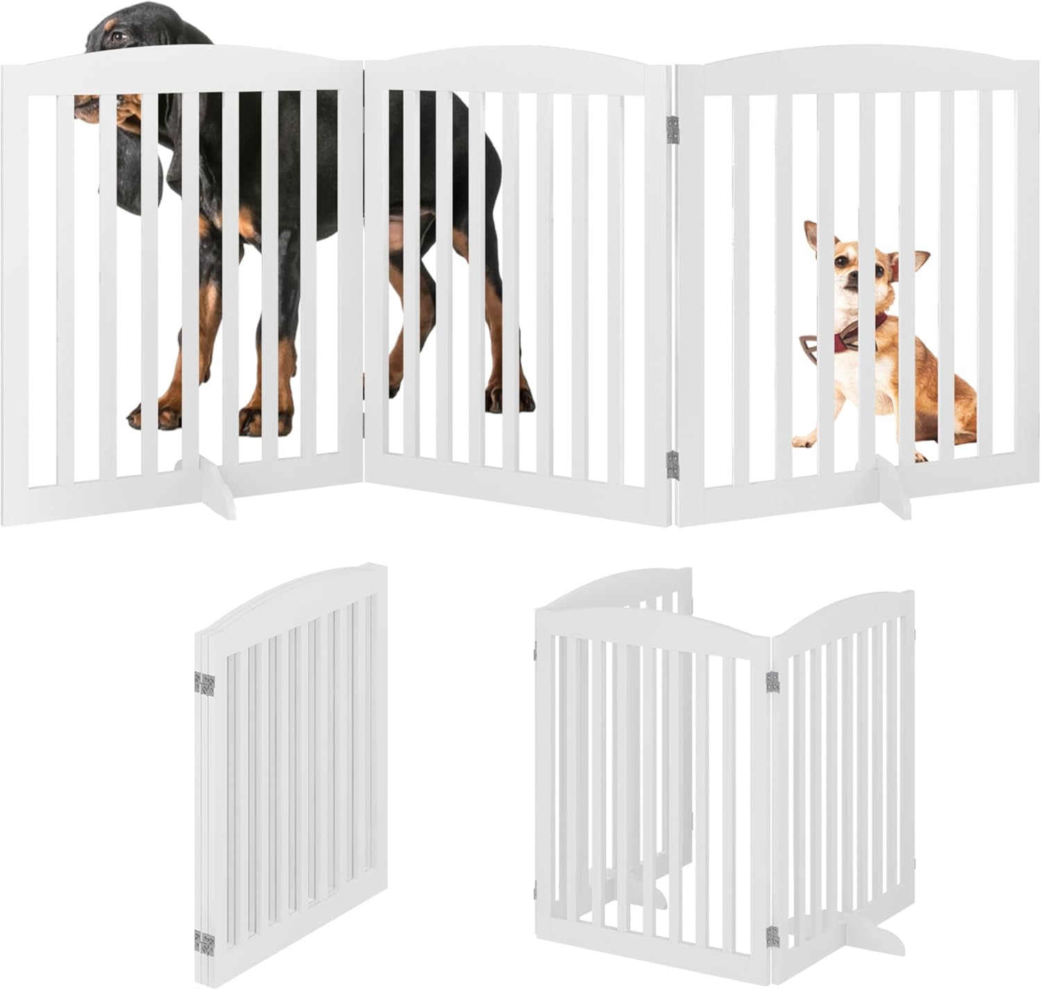 White 72" Tall 30" Wooden Pet Gate P211