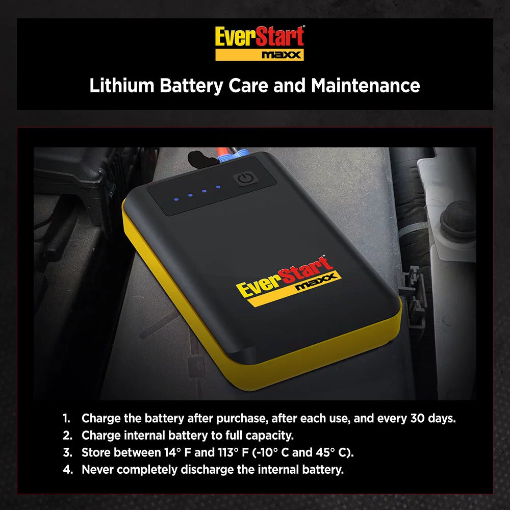 600A 12V Lithium Ion Jump Starter and Portable Power Pack Q4215
