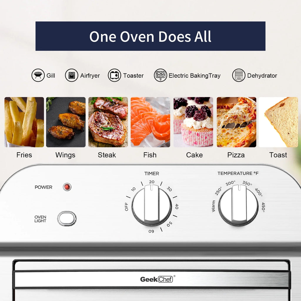 11Qt 1500W Stainless Steel Air Fryer Oven C77391