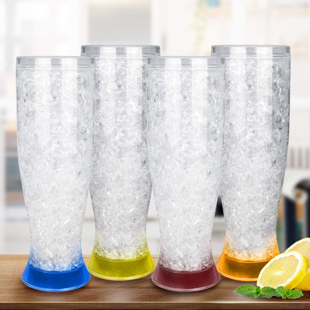 Clear 16oz Set of 4 Double Wall Beer Mugs X280253