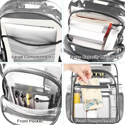 Gray Clear Backpack with Reinforced Bottom A3609