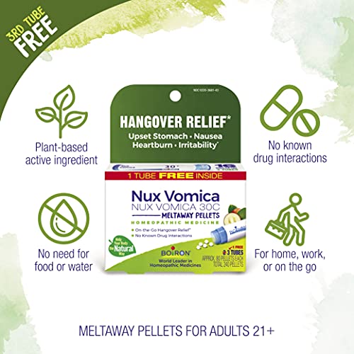 Nux Vomica 30C Homeopathic Medicine 3 Count (240 Pellets) L815