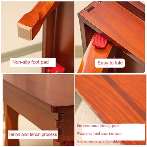 Folding Square Solid Wood Coffee Table (60cm) F2308