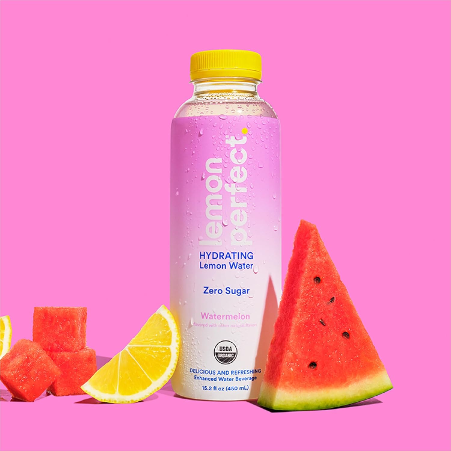 Organic Hydrating Flavored Lemon Water Zero Sugar 15.2 fl oz Bottle (Pack of 12) S781131