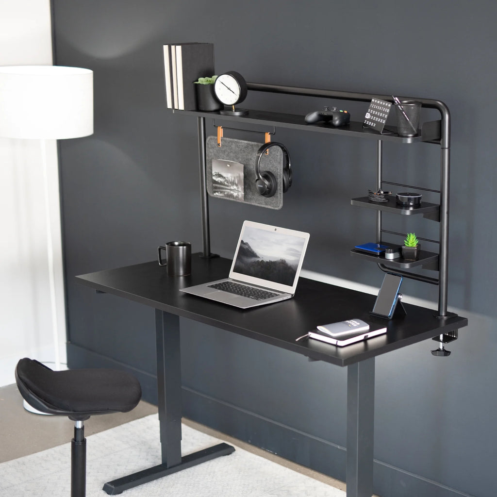 Clamp-on Desktop Shelving System with Magnetic Memo Board D126