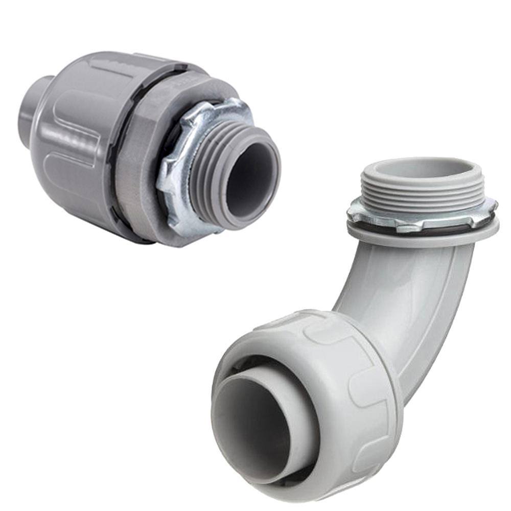2 in. Dia x 25 ft. Non-Metallic UL Liquid Tight Electrical Conduit Kit with 2 Straight and 2 Angle Fittings W247