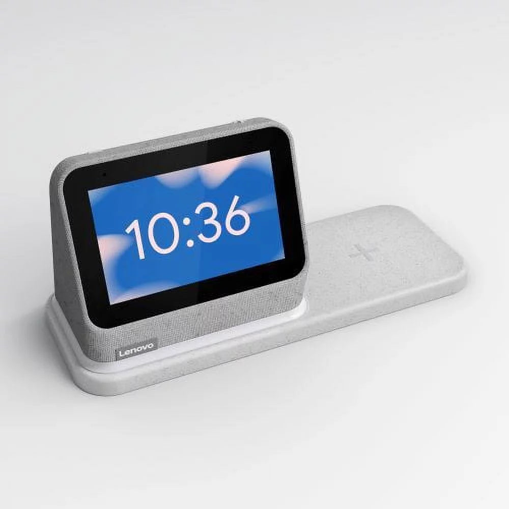Heather Grey Smart Clock with Wireless Charging Dock I174879