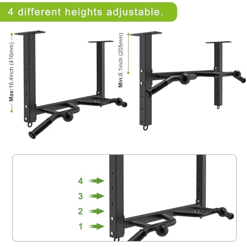 32" Ceiling Mounted Heavy Duty Pull Up Bar with Punching Bag Hanger and Resistance Bands Q7884