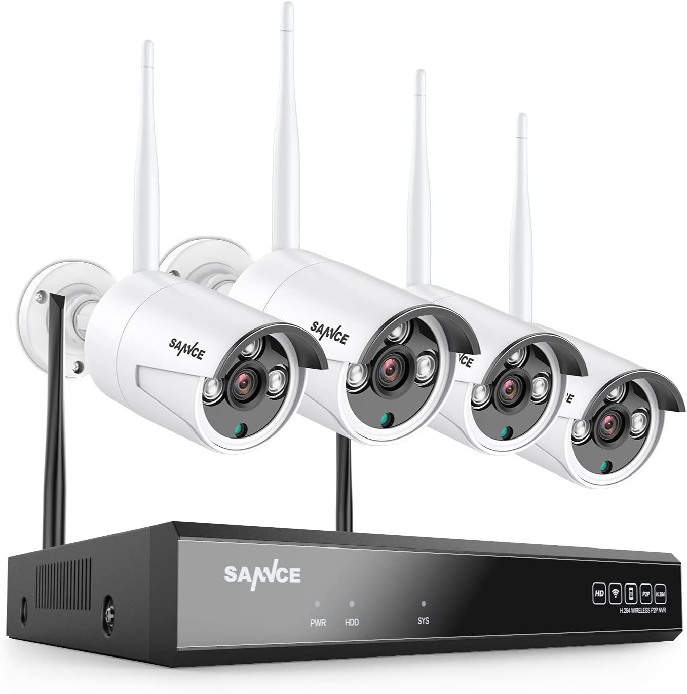 8 Channel 5MP Wireless NVR Security Camera System with 3MP Outdoor WiFi Cameras T749442