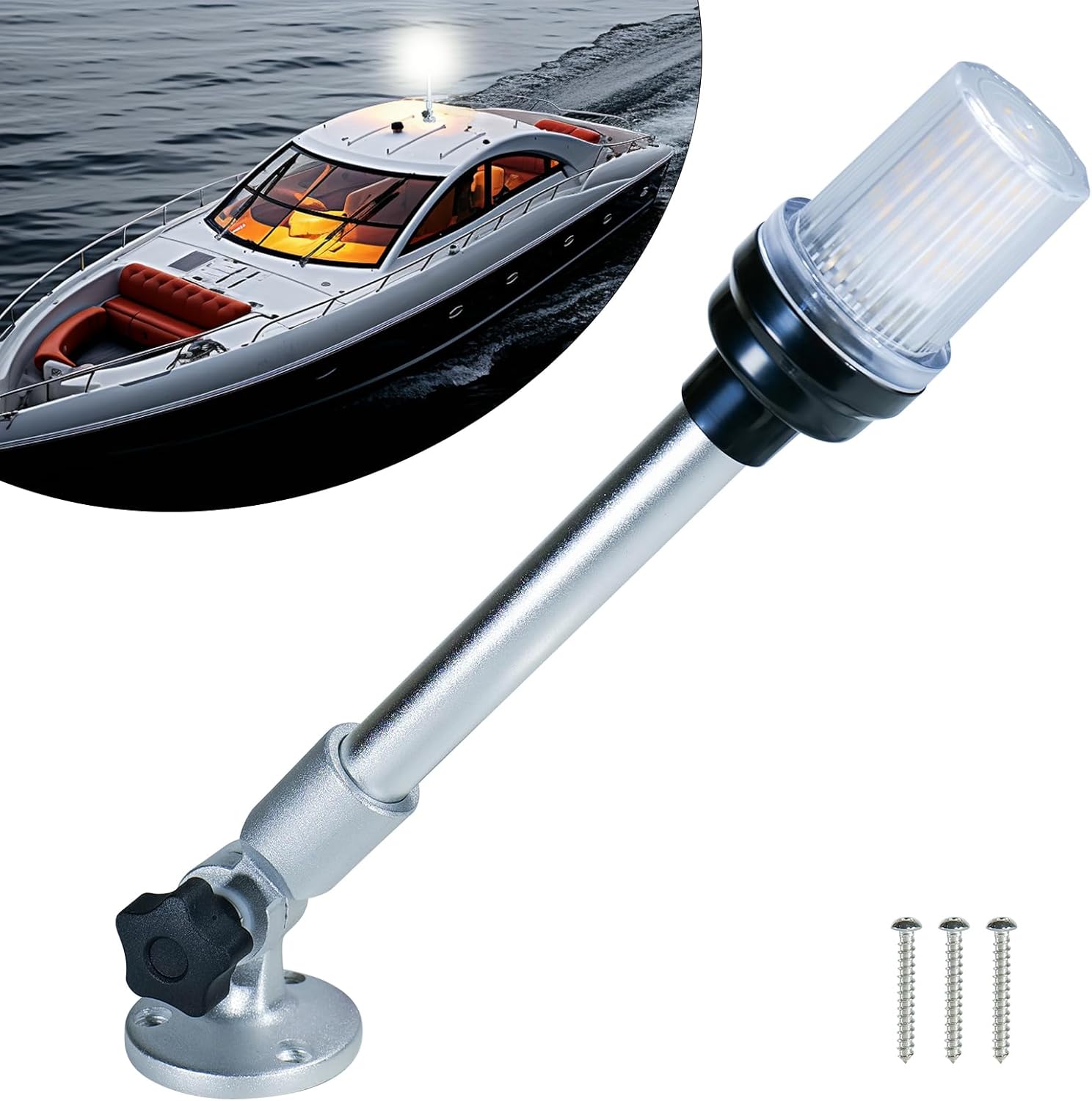 12 Inch LED Fold Down Boat Anchor Light Navigation Lamp Waterproof P893642