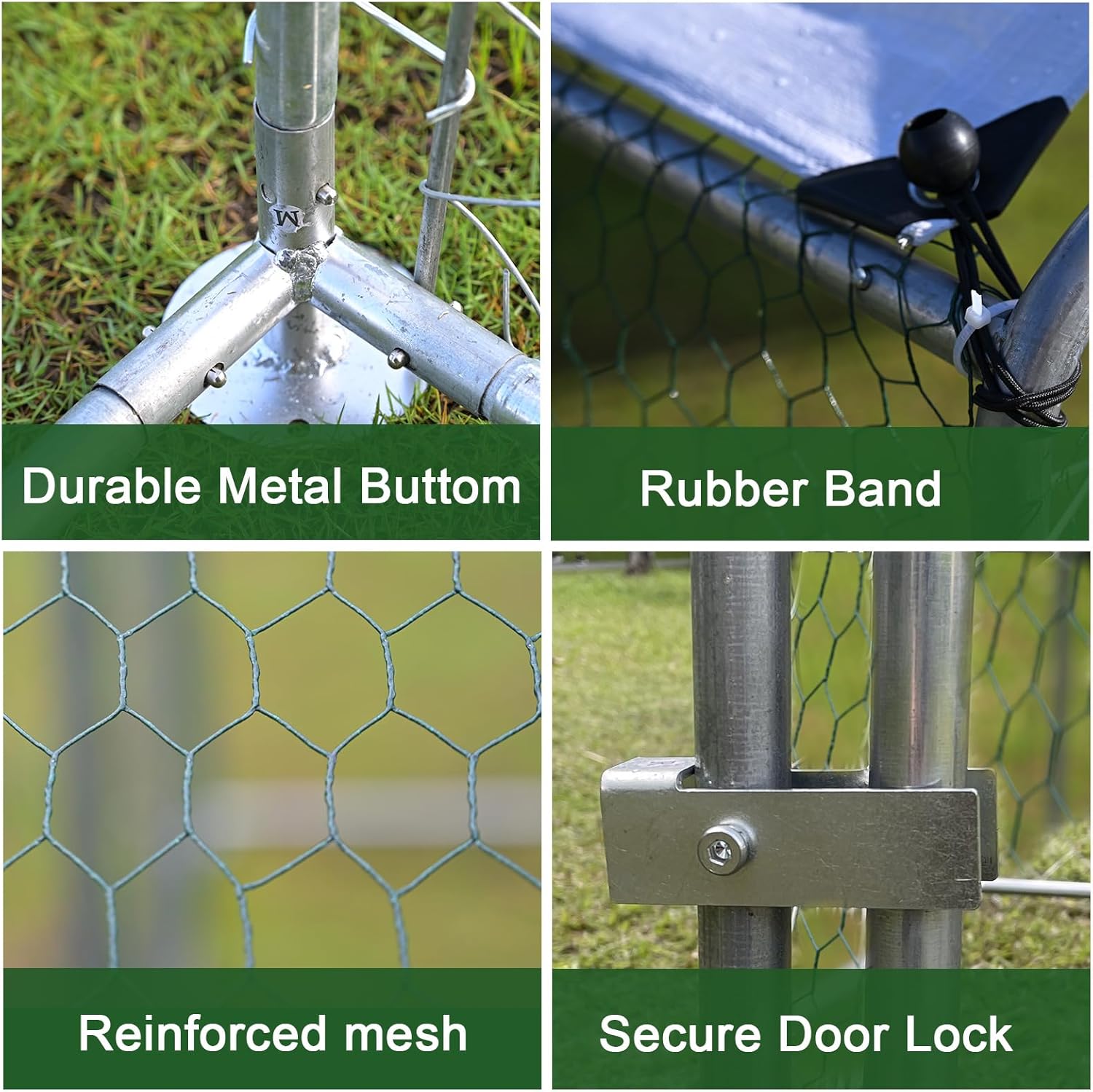 13x10x6.5 FT Metal Chicken Coop with Waterproof Cover S58763