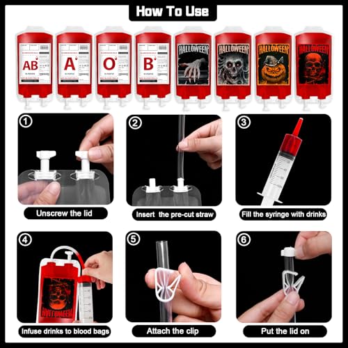 120 Packs Halloween Blood Bags for Drink U1976