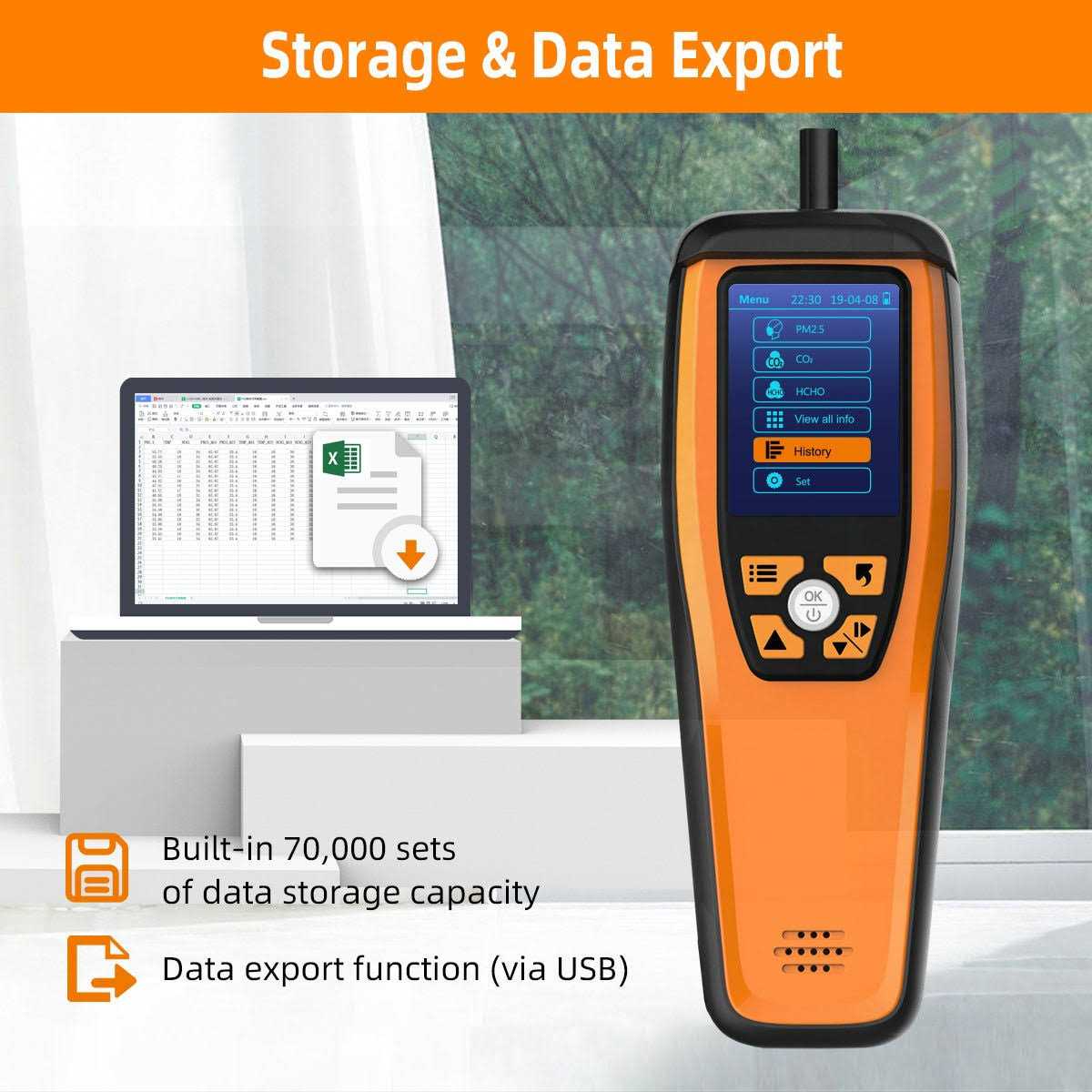 Air Quality Meter for Formaldehyde Pm2.5 PM10 Carbon Dioxide C25676