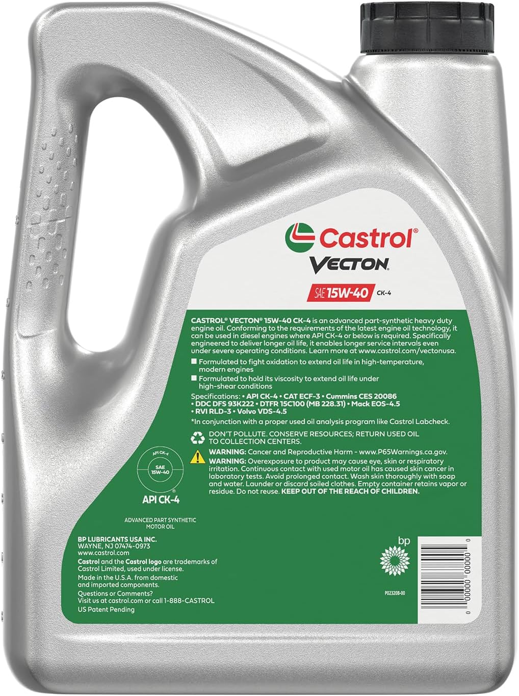 15W-40 CK-4 Part Synthetic Diesel Engine Oil, 1 Gallon, Pack of 3 X495
