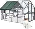 Large 3-Tier Outdoor Cat House with 2 Lockable Cat Doors and a Walk in Door Y44399