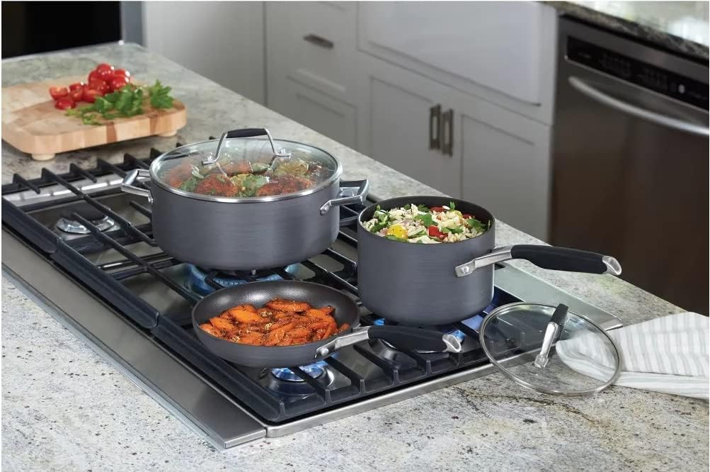 8pc Hard-Anodized Non-Stick Cookware Set U8553