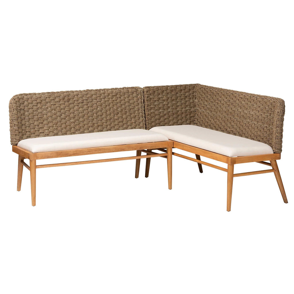 2-Piece Brown Dining Nook Banquette Set D7498