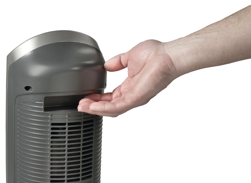 23" 1500W Oscillating Ceramic Space Heater with Timer, Remote, Silver C585097