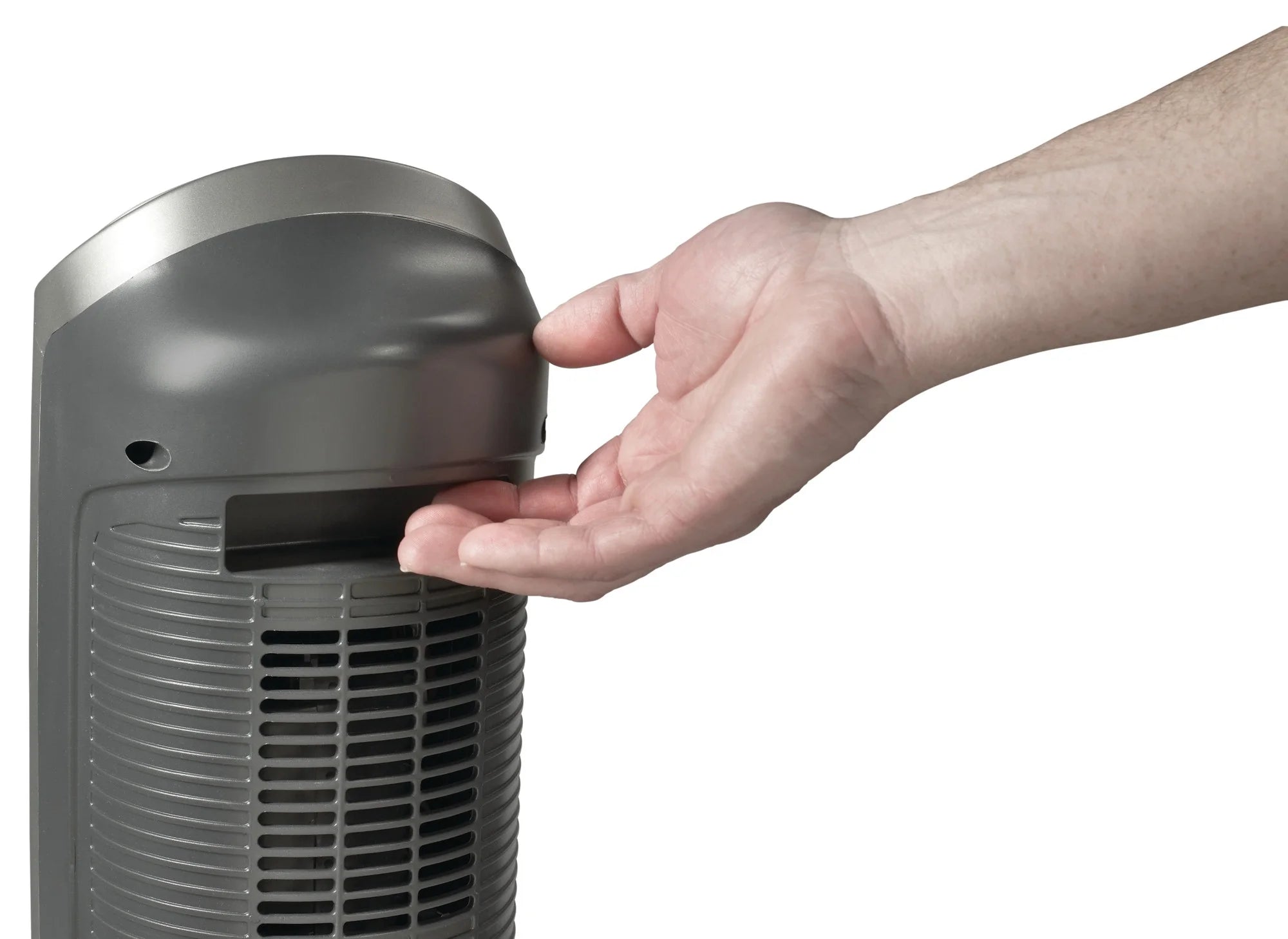 23" 1500W Oscillating Ceramic Space Heater with Timer, Remote, Silver C585097