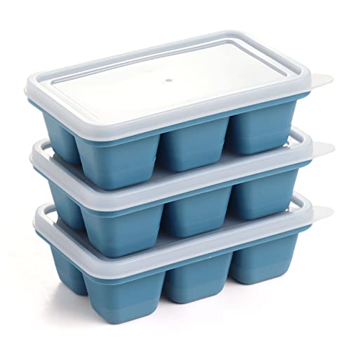 3 Pack Mini Ice Cube Trays with Lid Silicone E899203