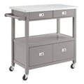 Gray Stainless Steel Top Kitchen Cart Z308020