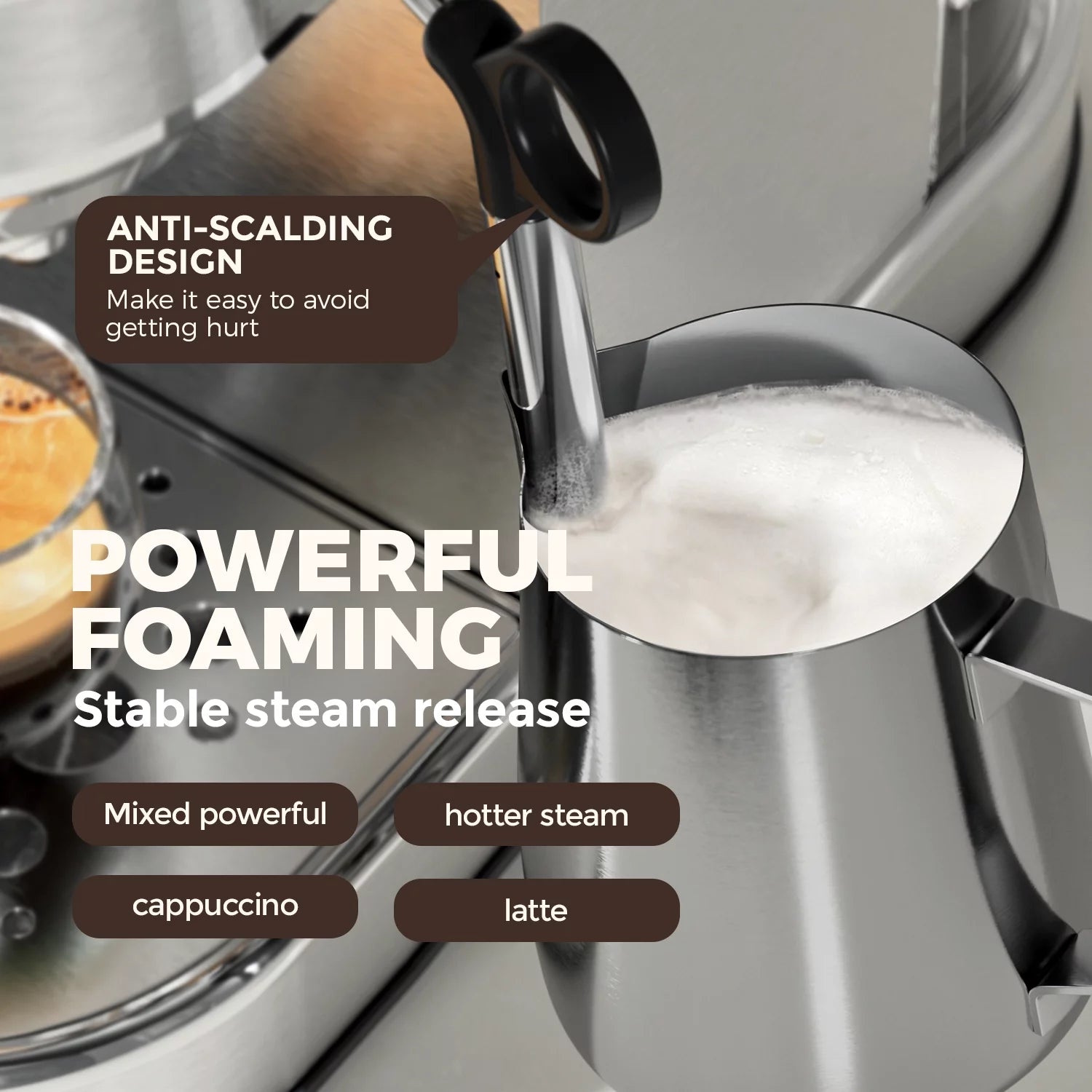 20 Bar Espresso Coffee Maker with Milk Frother Q632074