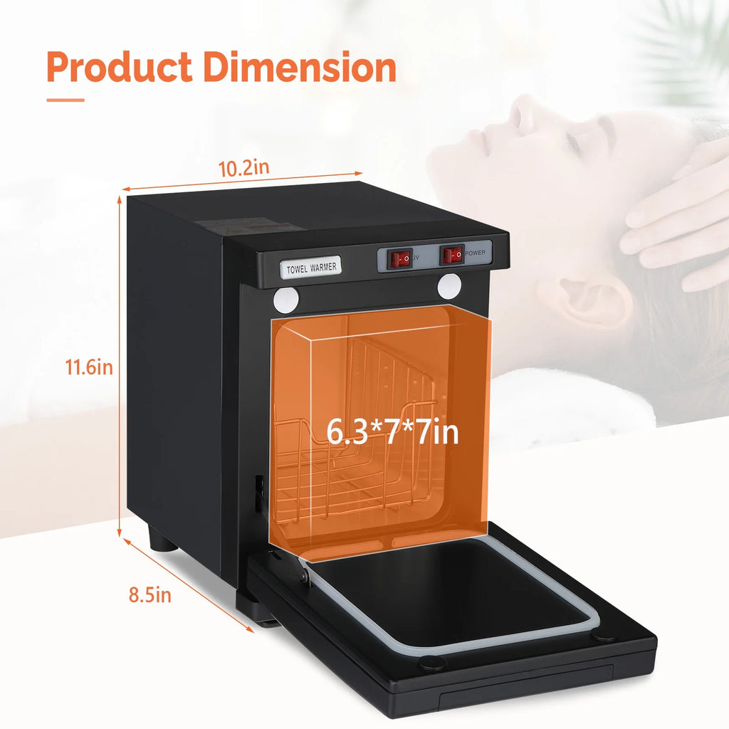 Black 5L Hot Towel Warmer UV Sterilizer Cabinet O8824