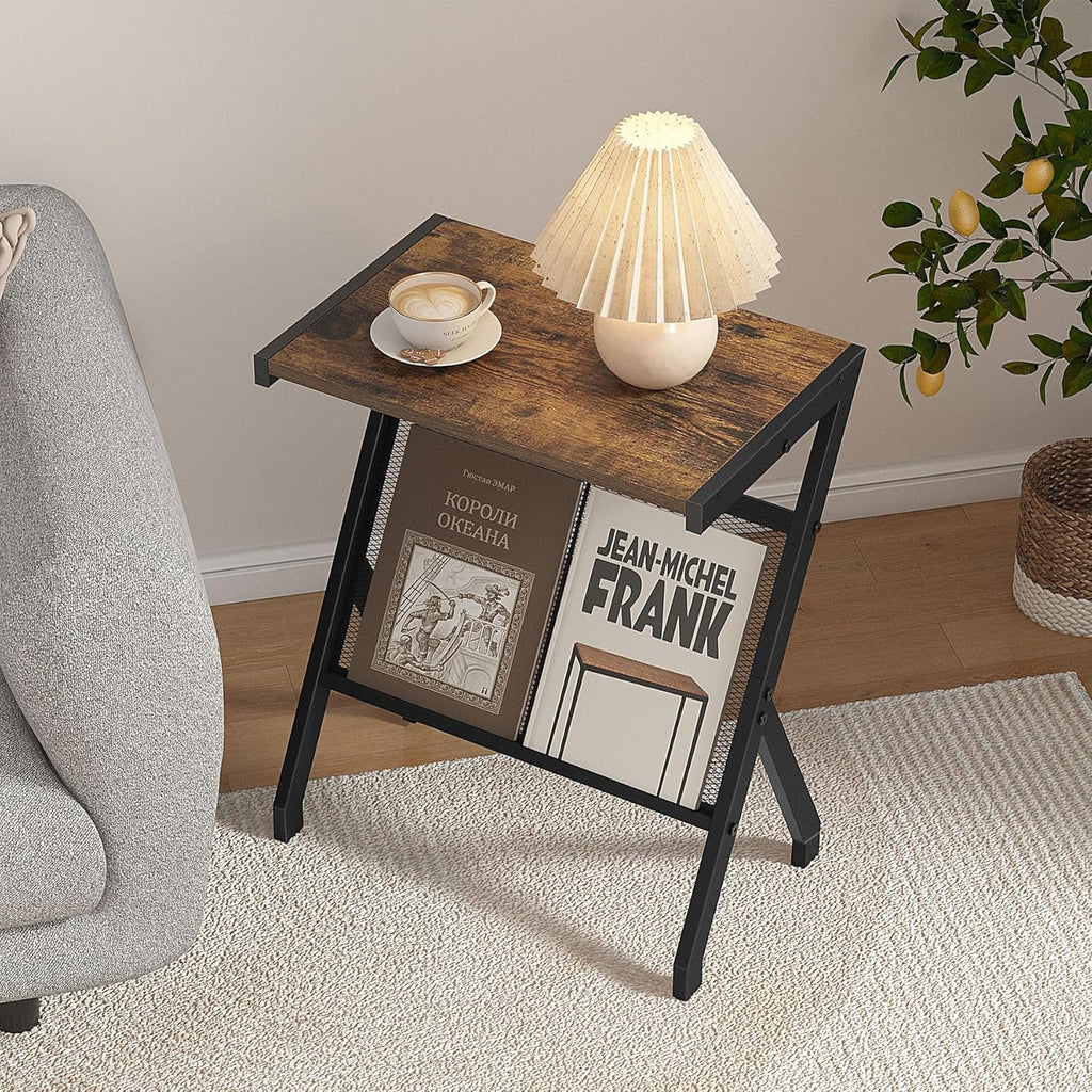 3-Tier Narrow Side Table with Charging Station O695588