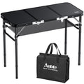 3ft Adjustable Height Aluminum Folding Camping Table with Storage Net P5848