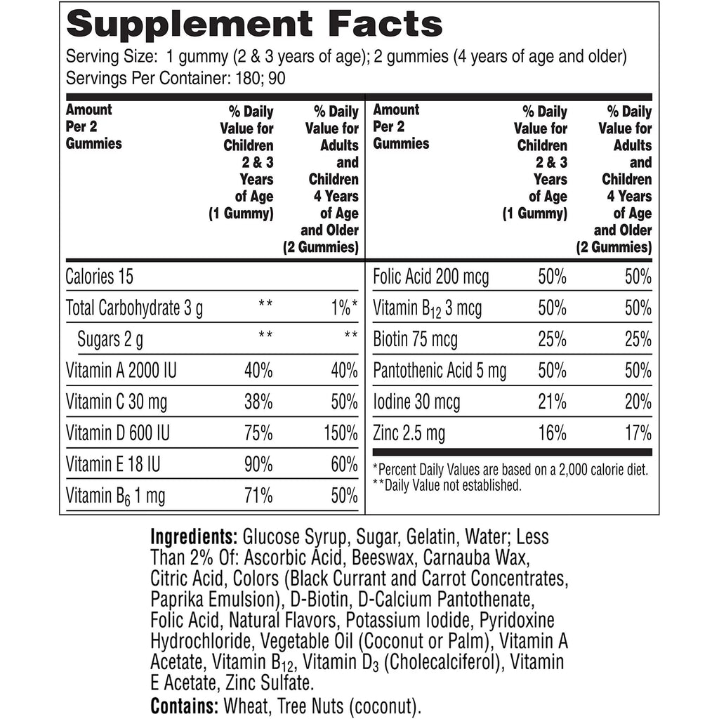 180 Count Kids Multivitamin Gummy B60518