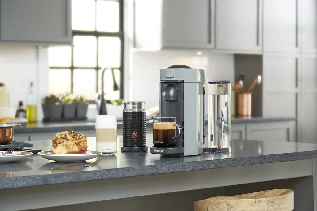 Gray Coffee and Espresso Machine with Aerocinno V4267