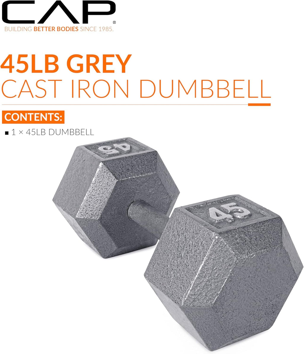 45 lb Cast Iron Hex Dumbbell I55985