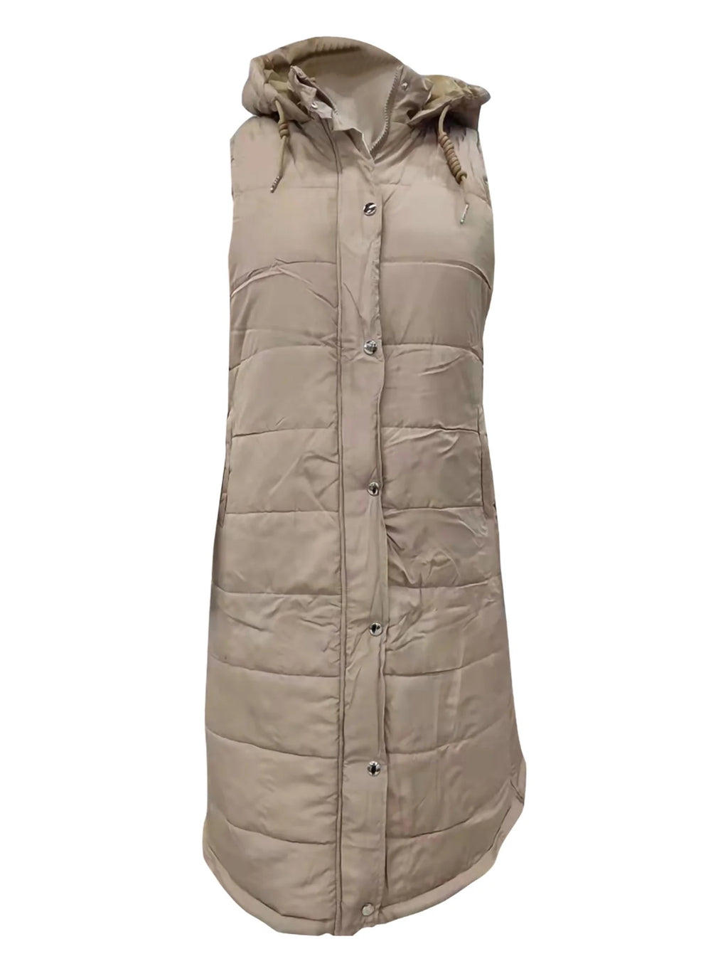 Women's Hooded Down Vest Sleeveless Puffer Jacket with Pockets N8294