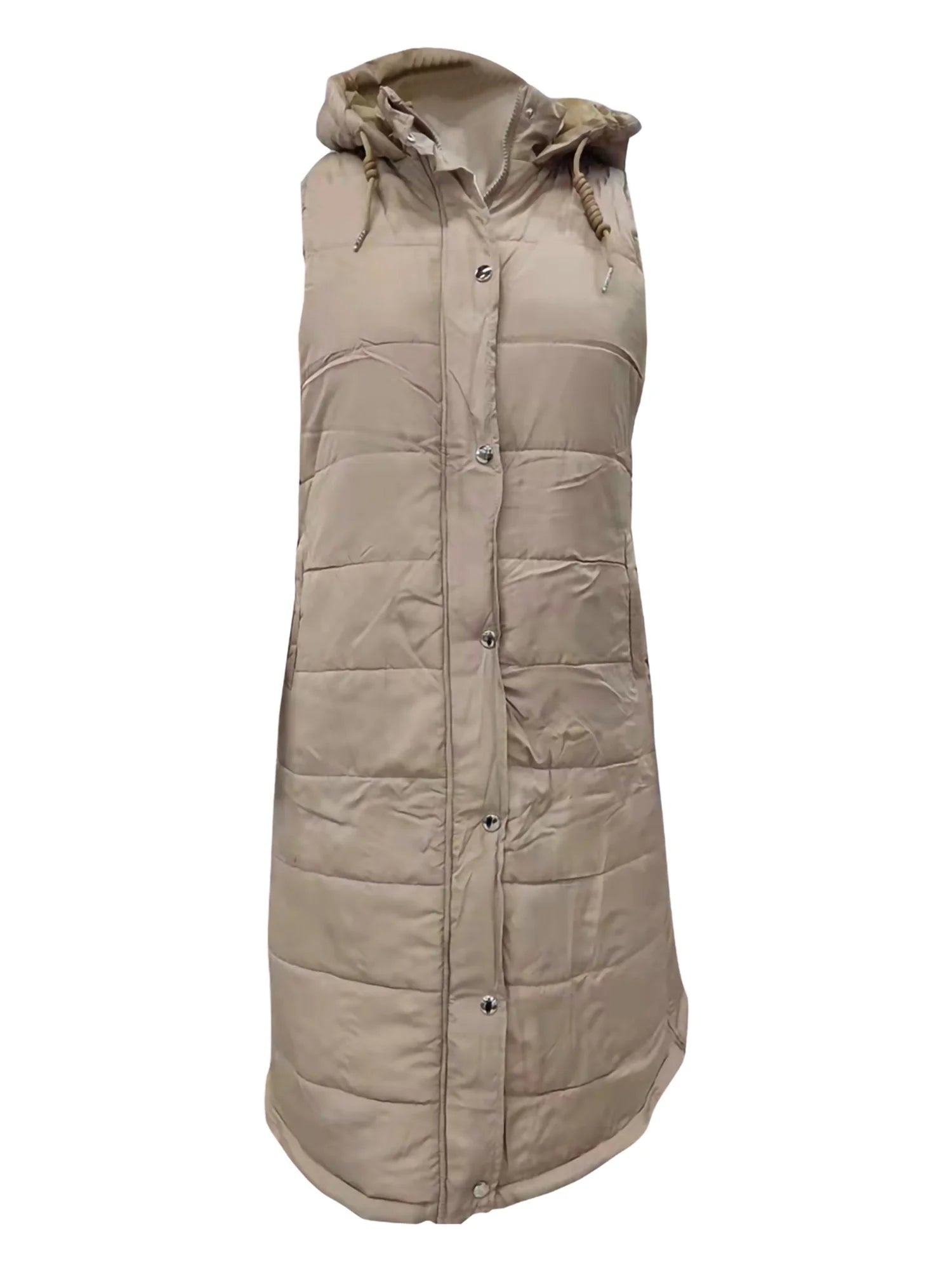 Women's Hooded Down Vest Sleeveless Puffer Jacket with Pockets N8294