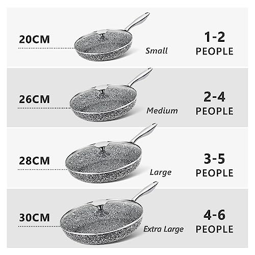 12 Inch Nonstick Stone Frying Pan with Lid U92280