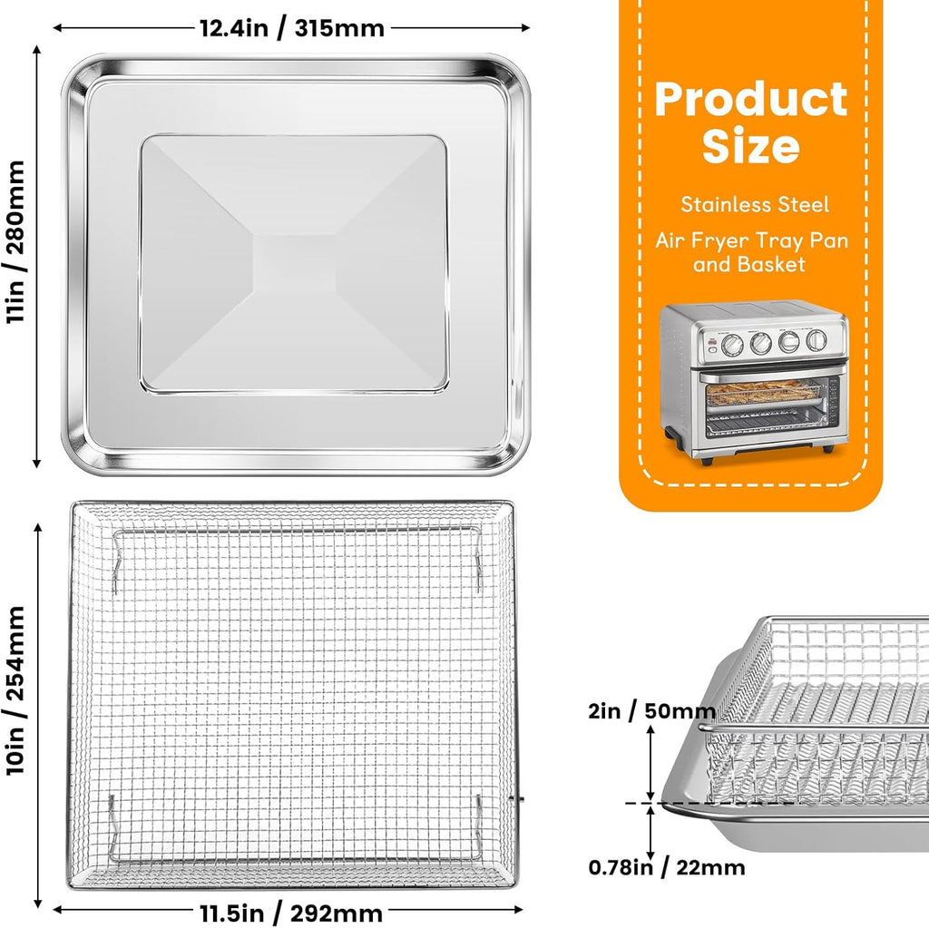 12.2 x 11 Inch Stainless Steel Mesh Air Fryer Basket S6181