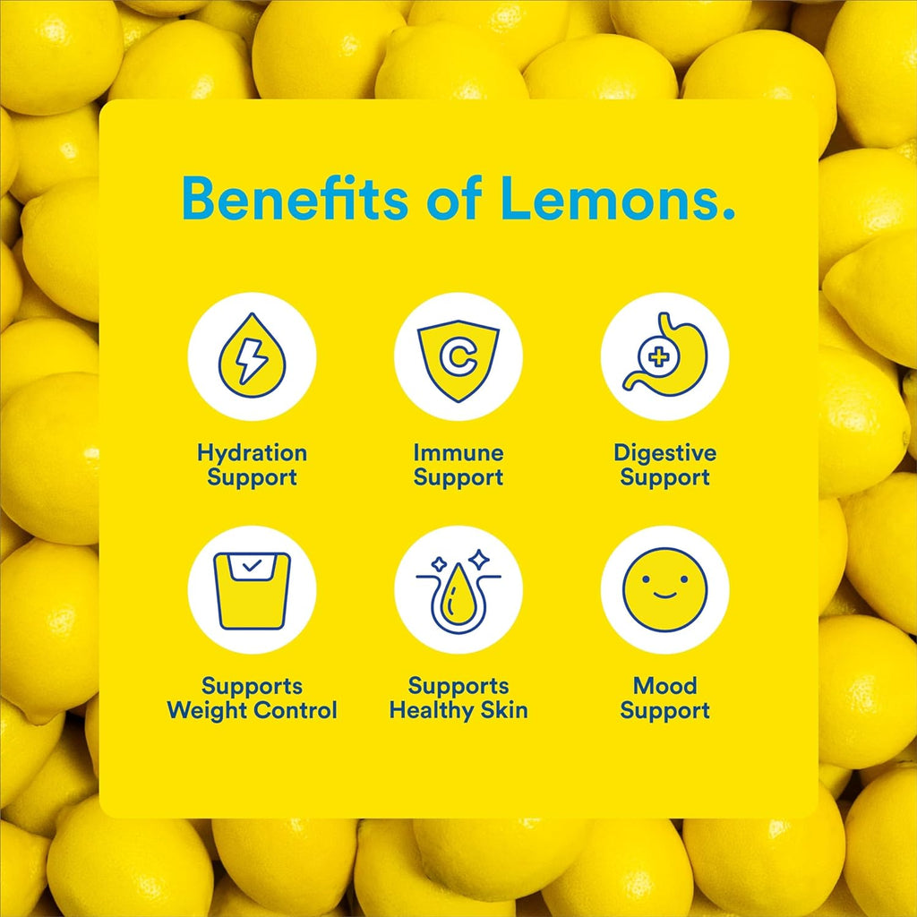 Organic Hydrating Flavored Lemon Water Zero Sugar 15.2 fl oz Bottle (Pack of 12) S781131