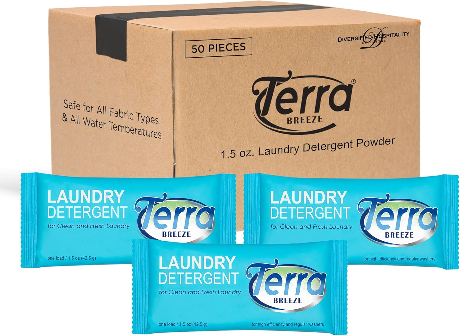 1.5 oz Individually Wrapped Laundry Detergent Powder Packet (Case of 50) D65160