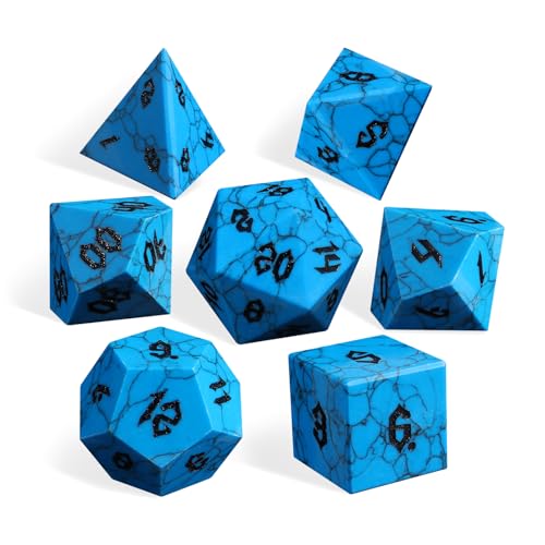 7 PCS Stone DND Dice Set with Case H257193