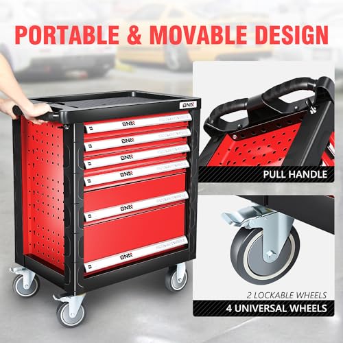 Green 7-Drawer Rolling Tool Cabinet Chest J38249