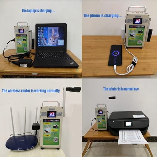 500W Hand Crank Generator with Outlets DC/USB Supply J3045