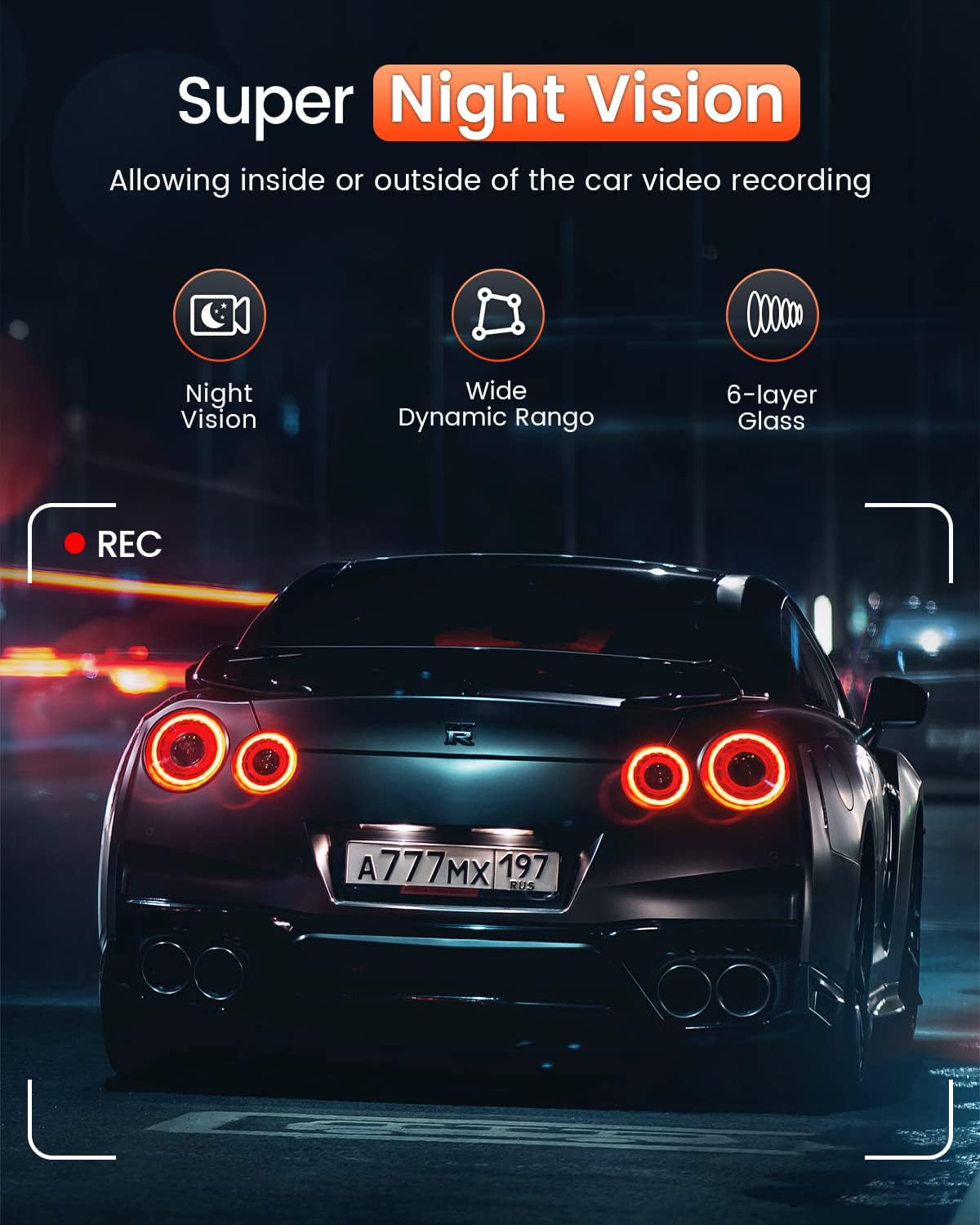 2.5K Car Dash Cam with Night Vision D225