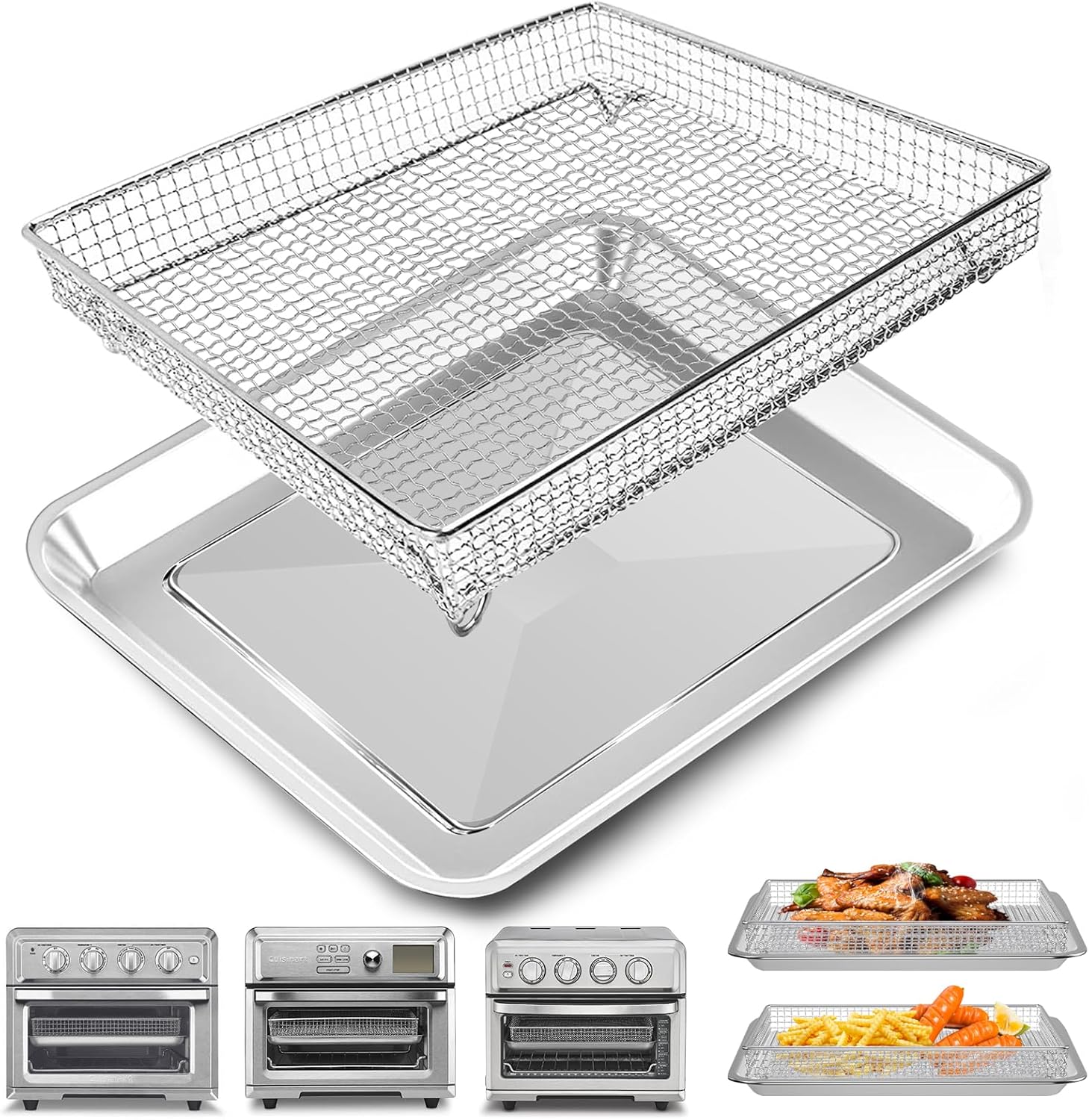 12.2 x 11 Inch Stainless Steel Mesh Air Fryer Basket S6181