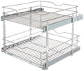 20.625 in. W x 21.75 in. D x 16.25 in. H Double Tier Pull Out Cabinet Organizer, Frosted Nickel I48976