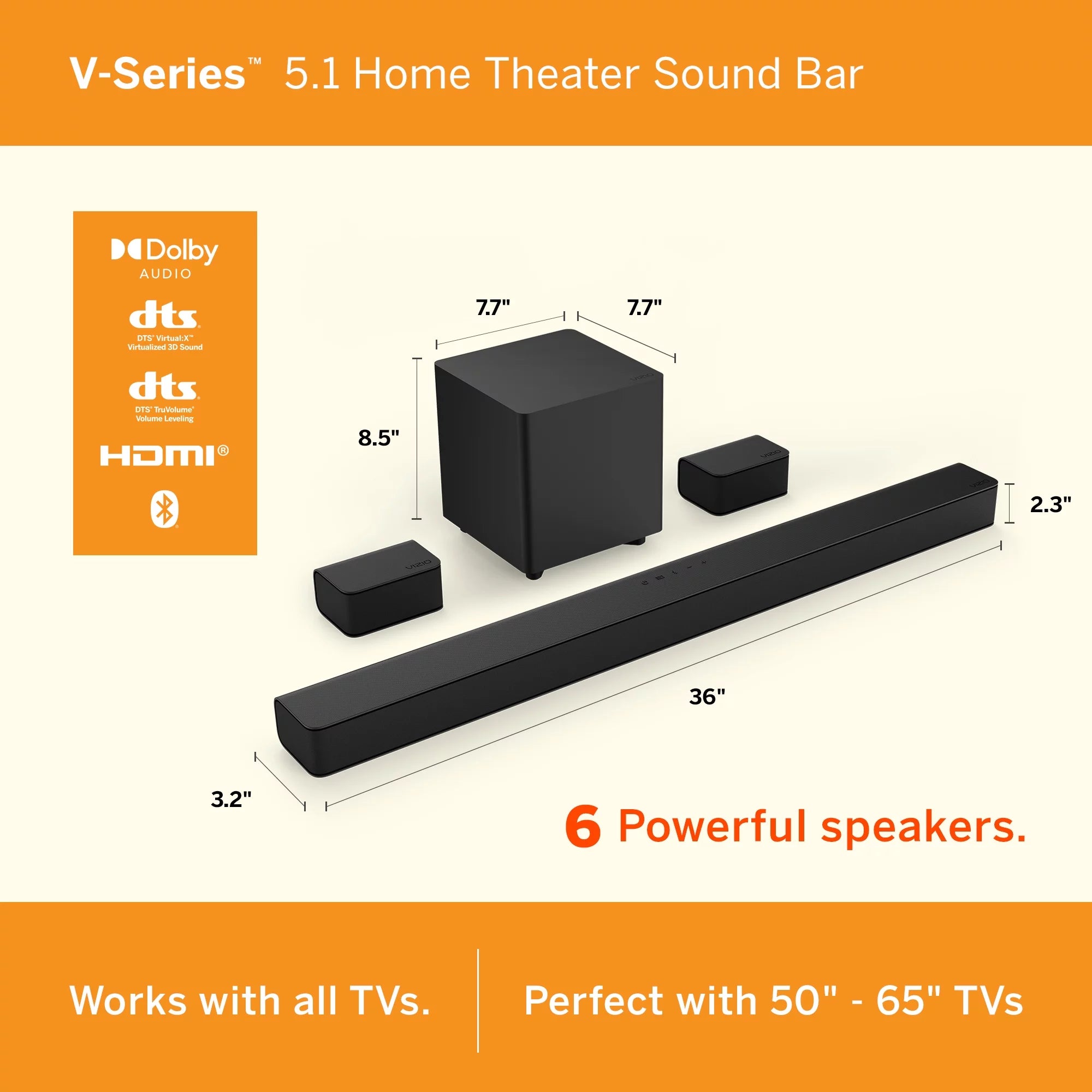 5.1 Home Theater Sound Bar with Bluetooth M473292