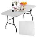 White 6 Foot Heavy Duty Plastic Folding Table U72788
