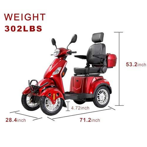Red 800W All Terrain Heavy Duty Mobility Scooter O407910