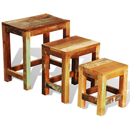 Nesting Table Set of 3 Wood R9658